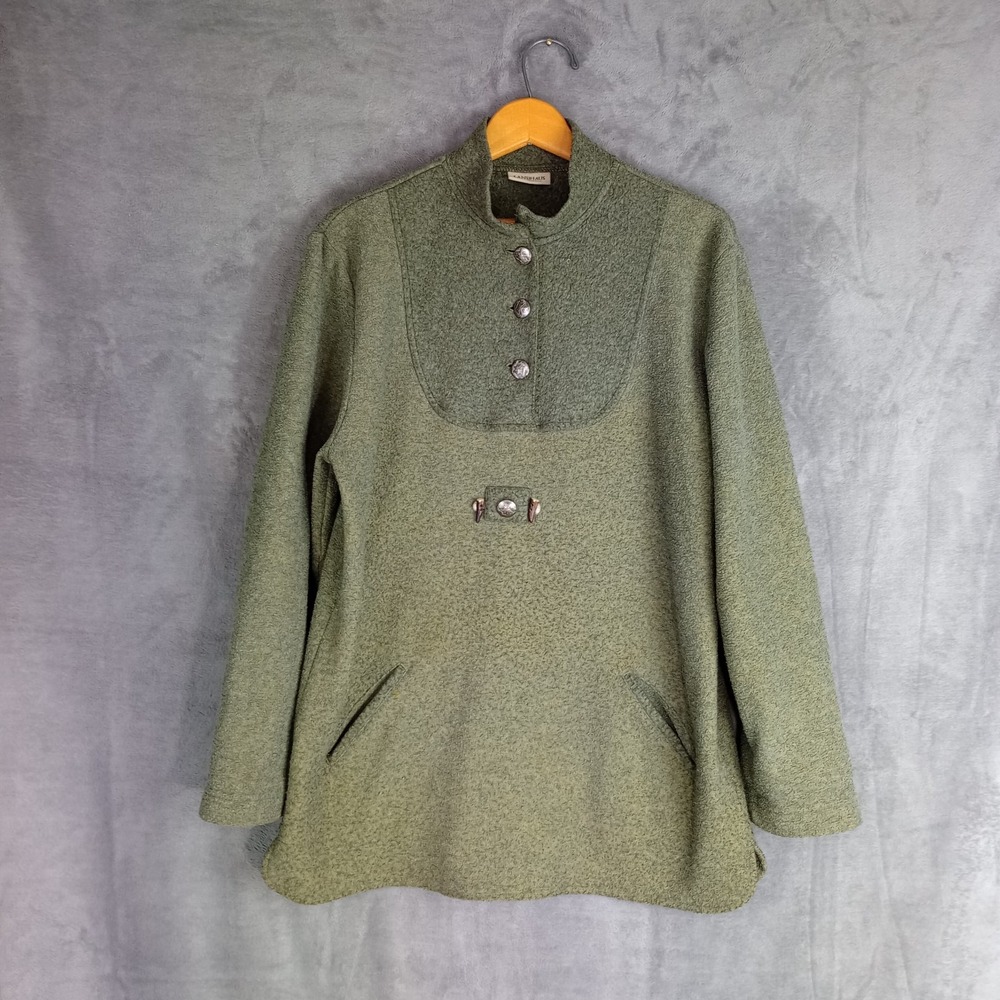 Landhaus Pull Over‎ Top Tunic Sweater Pockets Buttons Small Trachten Pullover